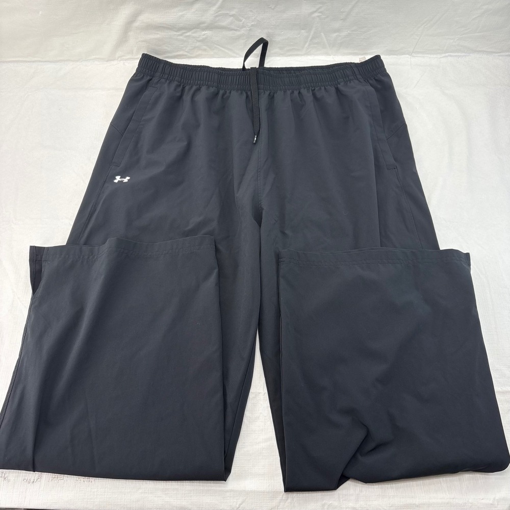 Under Armour Mens XL Black Athletic Track Pants Lightweight Stretch Activewear